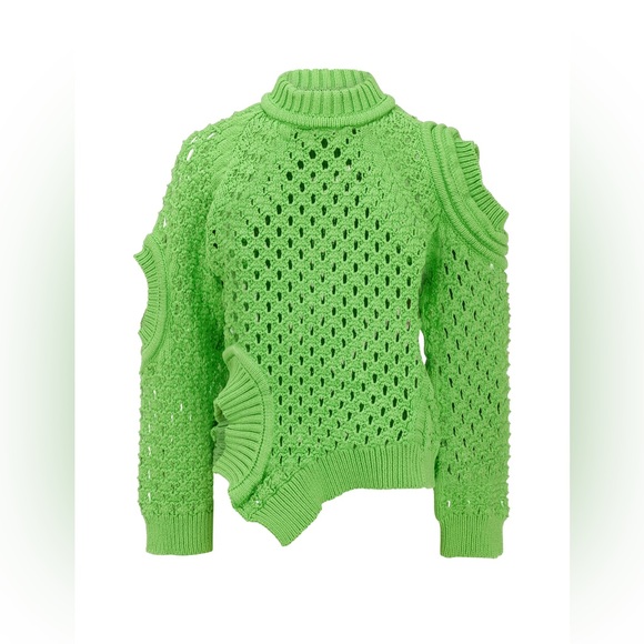 Stella McCartney Textured-knit oversized sweater in green - Picture 3 of 4